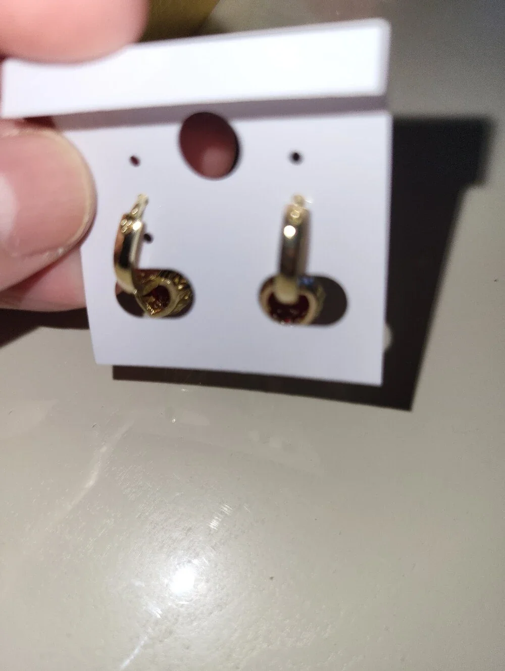 Laminated Gold Red Crystal Drop Earrings - Women Jewelry